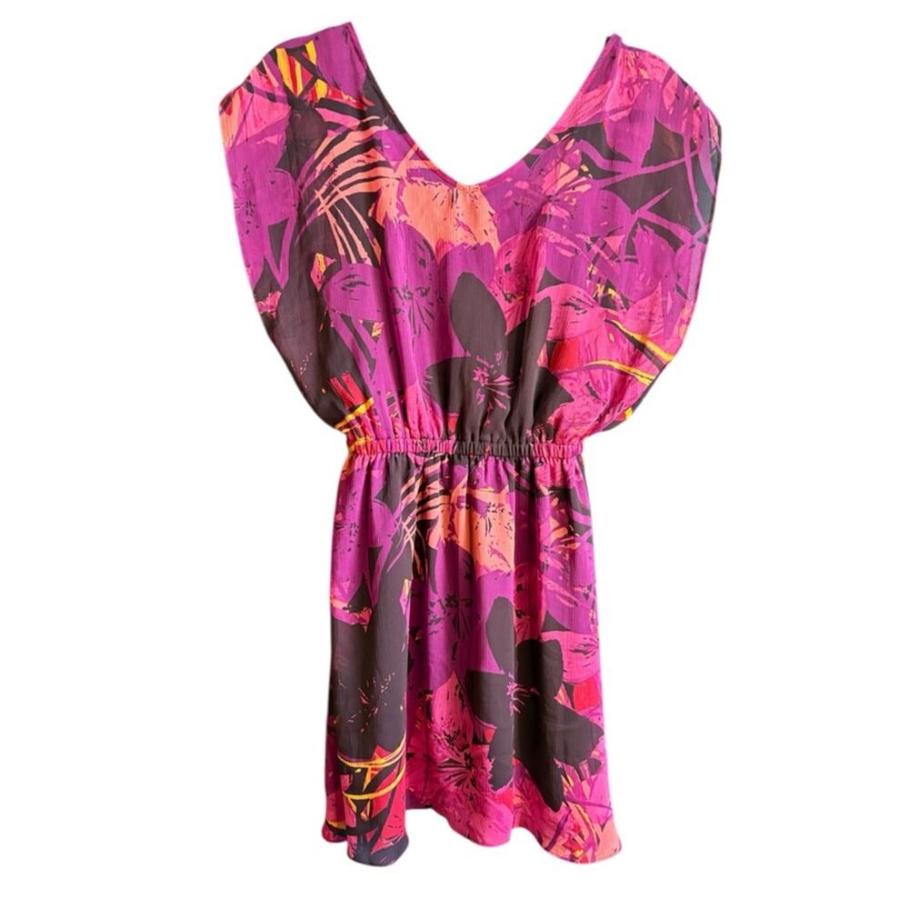 Express Y2K Pink and Purple Floral Dress size XS - Picture 2 of 11